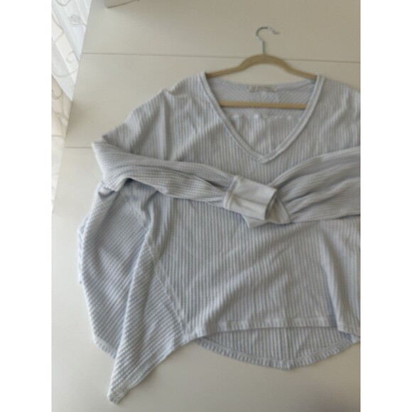 We The Free Woman Small Coraline Thermal Oversize V Neck Sweater Top dolman READ - Picture 7 of 11